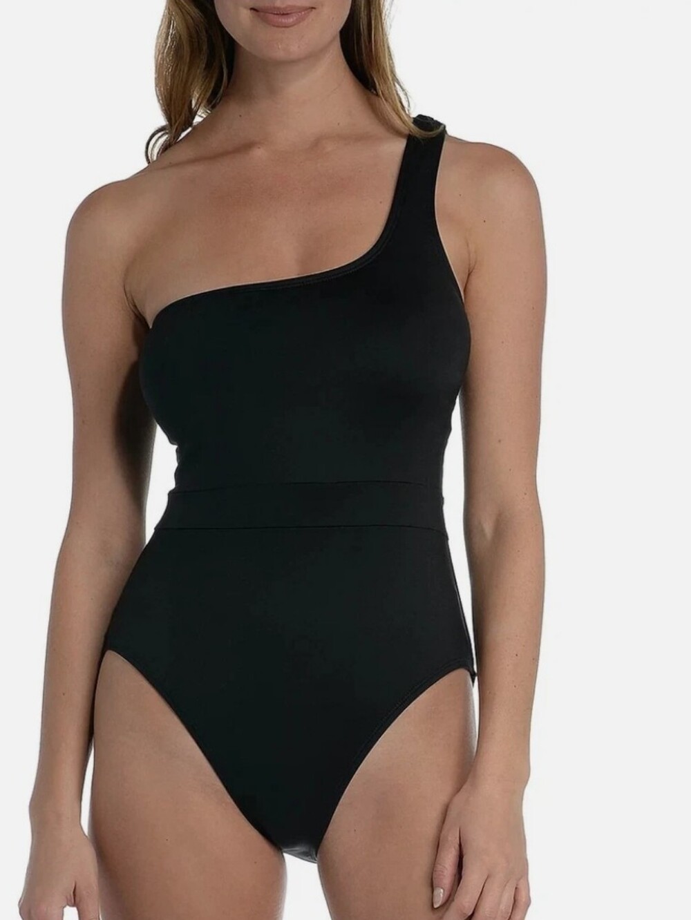 One-Shoulder Asymmetrical Black One-Piece Swimsuit